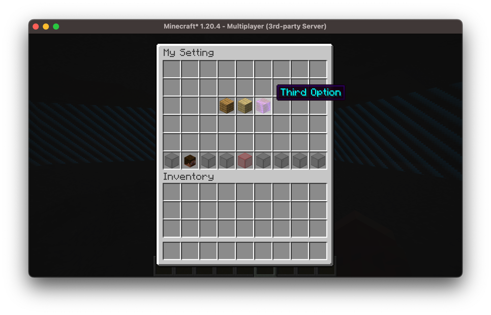 Image of the custom setting